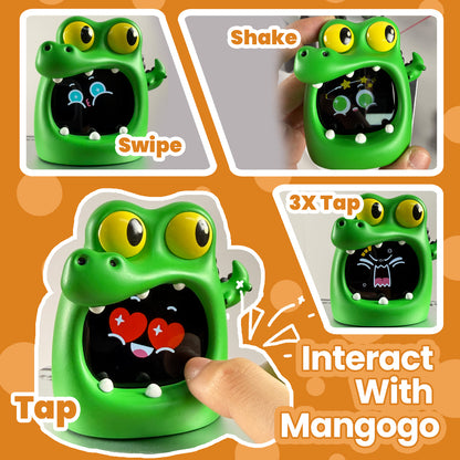 Smart Car Dashboard Robot Ornament, 300+ Dynamic Expressions with Sound Effects, Automotive Interior Decoration &amp; Car Gift (Crocodile Sets)